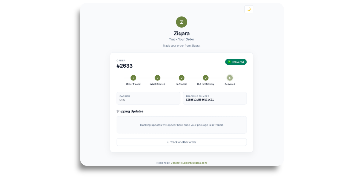 Branded Tracking Page